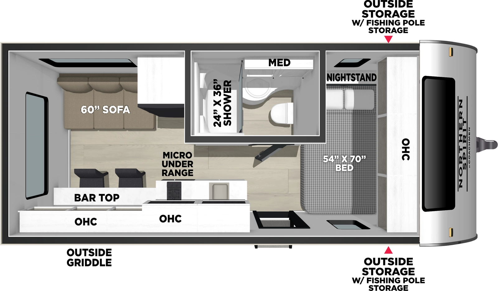 Northern Spirit Bijou 15RLB Floorplan